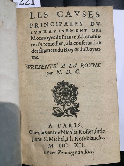 [NUMISMATIQUE]. « Monnois // 1602 a 1633...