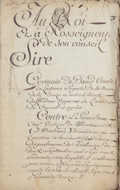 [PÉRIGORD - DOUZE (terre& marquisat de la)/ARCHIVES]....