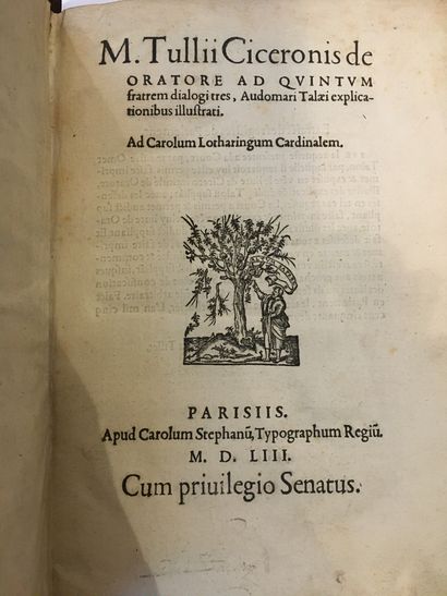 [CICÉRON]. M. Tullii Ciceronis De Oratore...