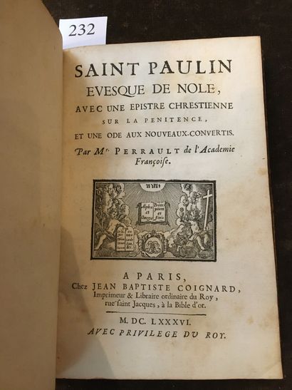 PERRAULT (Charles).
Saint Paulin evesque...