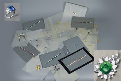Lot of 32 plates of projects of jewels gouachés...
