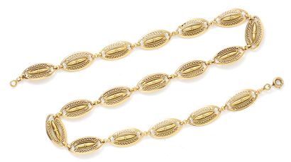 Necklace in gold 750 thousandths, composed...