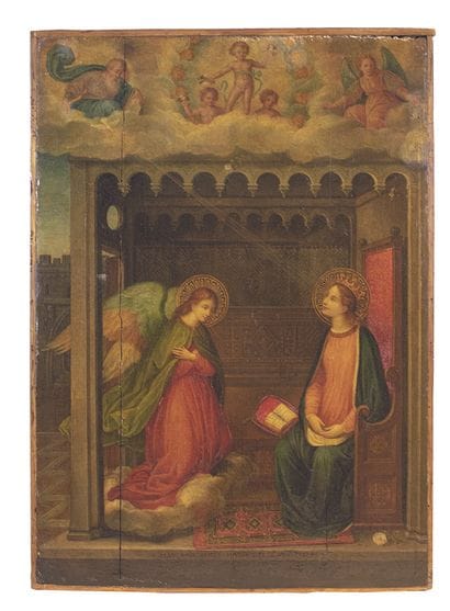 ITALIAN school of the 19th century
The Annunciation.
Poplar...