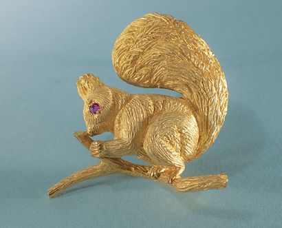 HERMES PARIS
Brooch clip in gold 750 thousandths,...