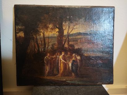 Neoclassical school. Allegorical scene. Oil...