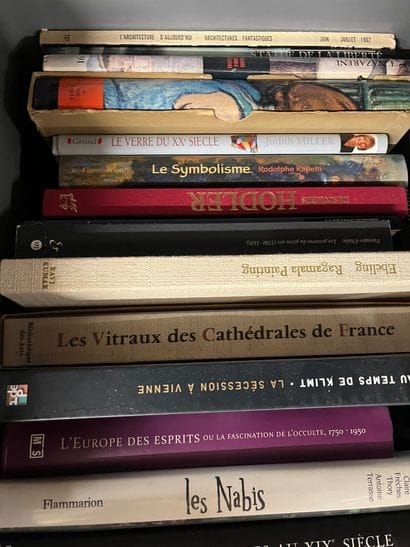 Two cases of art volumes including Symbolism,...