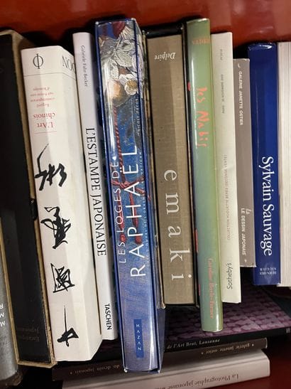 Two cases of art volumes including Art Nouveau,...