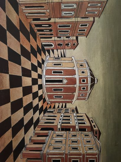 Italian city. Oil on canvas signed D. Emmanuel...