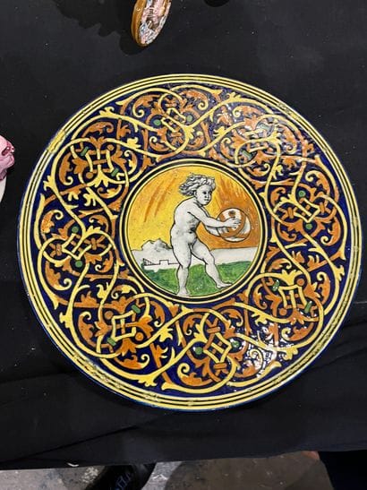 Lot including a rectangular dish decorated...