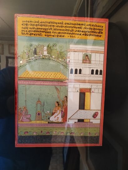 Miniature Indienne 
Scène de Palais 
26 x...
