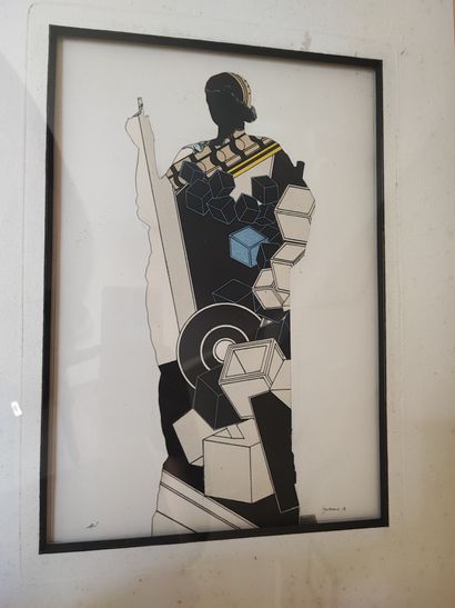 The YAHONC 
Figure 
Mixed media
Signed lower...