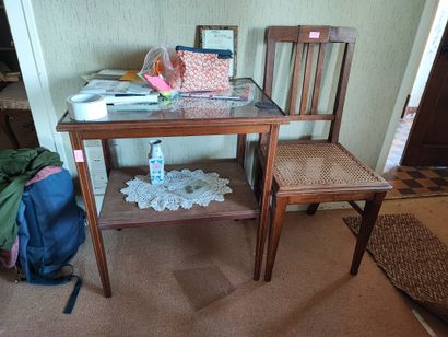 Set including a tea table, a magazine rack...