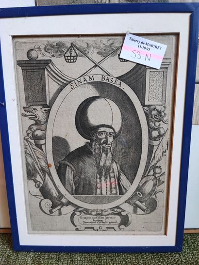 Lot of about 15 frames on oriental theme:...