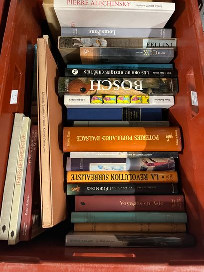 Two cases of art volumes, including Alechinsky,...