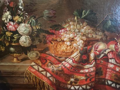 Italian school circa 1700. Bouquet and fruit...