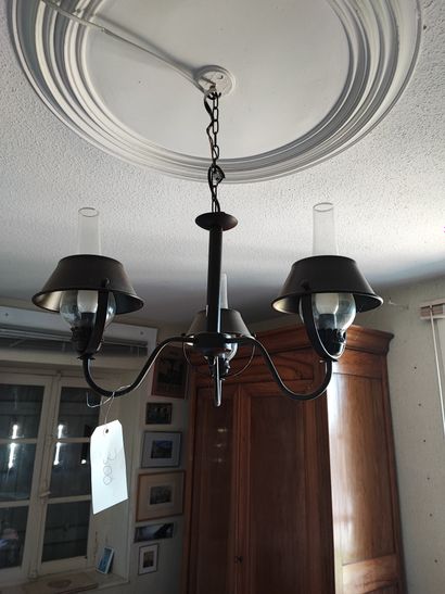 Three-light sheet metal chandelier 
H: 34...