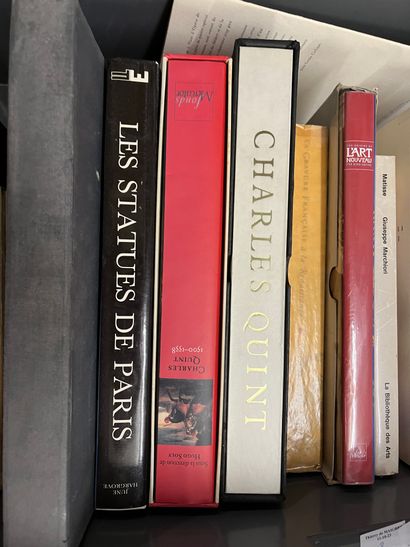 Two cases of art volumes including Charles...
