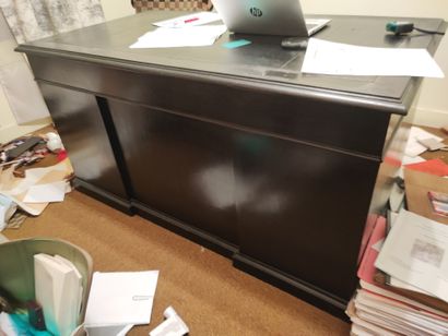 Cabinet in blackened wood including : pedestal...