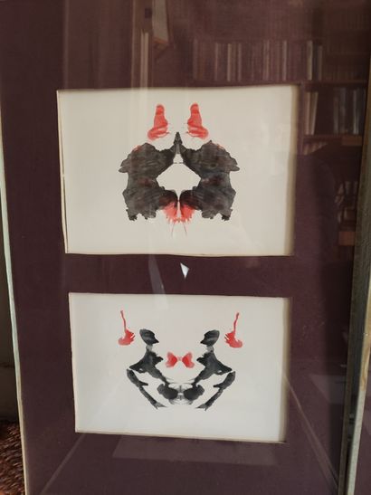 Lot de huit reproductions de Rorschach dans...