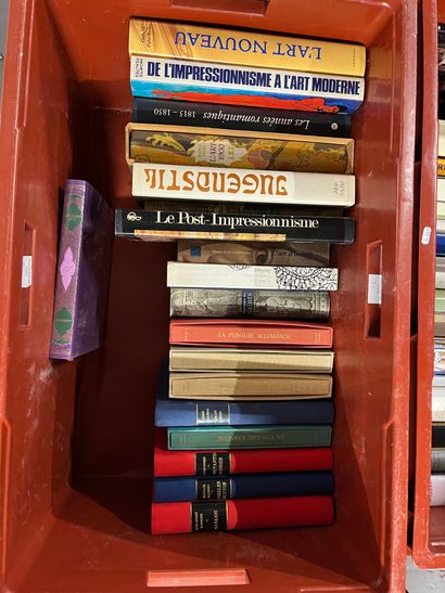 Two cases of art volumes including Art Nouveau,...
