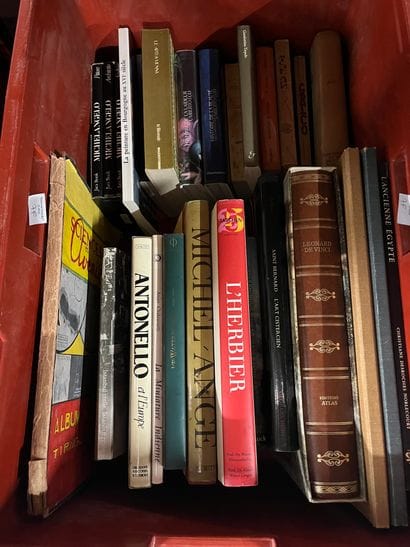 Two cases of art volumes, including Alechinsky,...