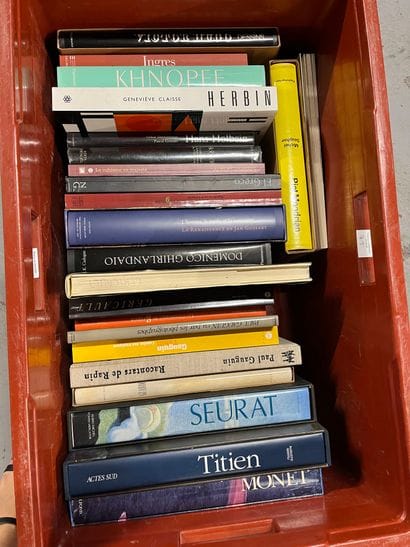Two cases of art volumes including Seurat,...