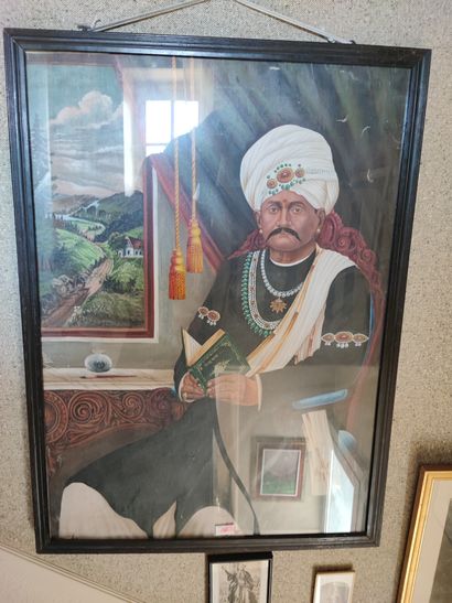20th century INDIAN school 
Seated Maradjha
Oil...