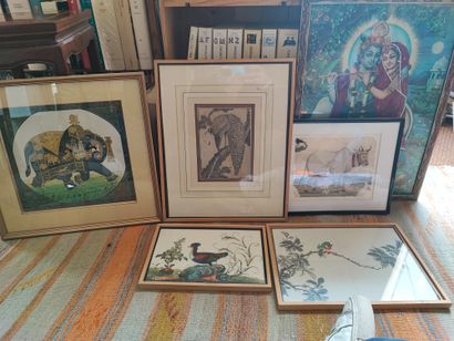 Lot including: 
INDIA, Modern poster depicting...