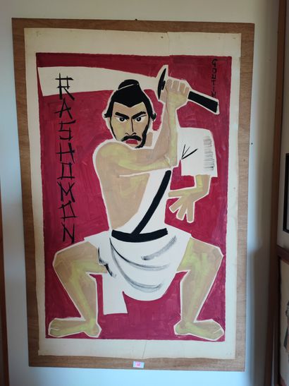 GOUTIN 
Samouraï 
Gouache 
Signée en haut...