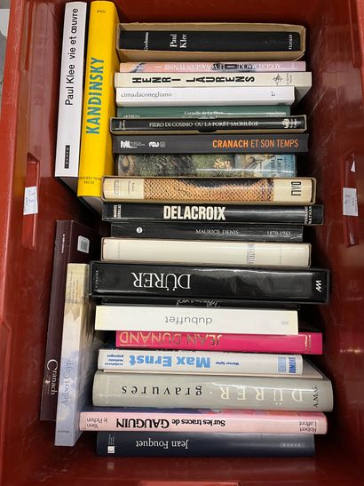 Two cases of art books, including Dali, Delacroix,...