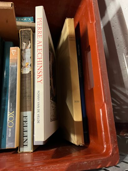 Two cases of art volumes, including Alechinsky,...