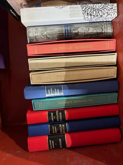 Two cases of art volumes including Art Nouveau,...
