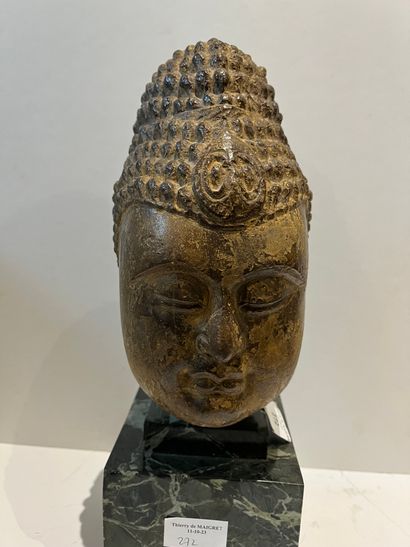 CHINA
Stone Buddha head, green marble base
Modern...