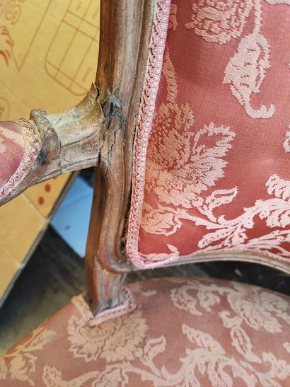 Set of 6 cabriolet armchairs, partly Louis...