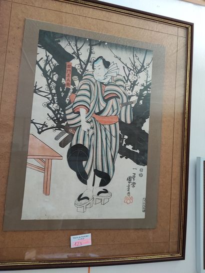 JAPON 
Lot d'environ 12 gravures et reproductions...