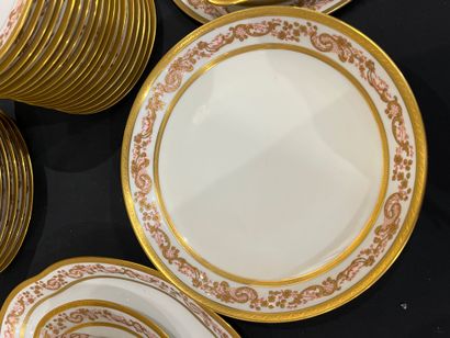 LPL LIMOGES France - Porcelain dinner service,...