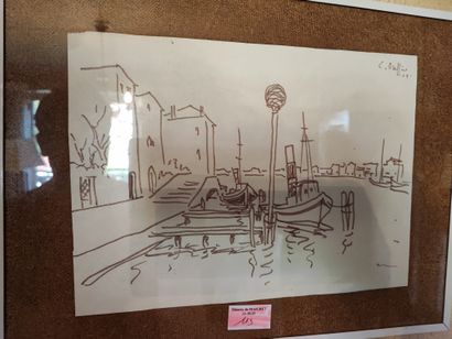 Ecole XXème
Vue de Venise 
Enviton dix dessins...