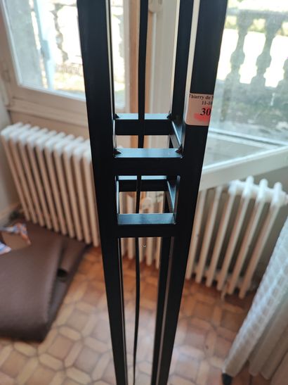 Wrought-iron floor lamp with openwork rectangular...