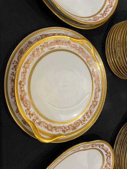 LPL LIMOGES France - Porcelain dinner service,...