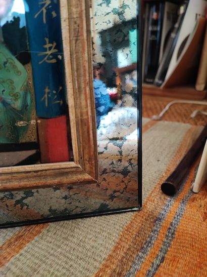 CANTON, Fragment de fixé sous verre, Vers...