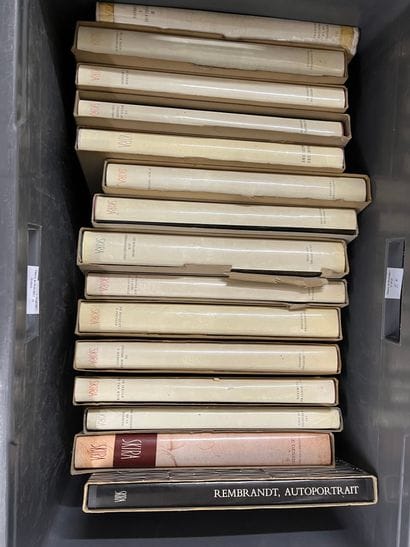 Two cases of SKIRA art volumes.