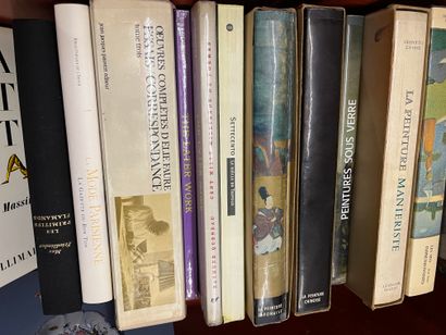 Two cases of art books including French faïence,...