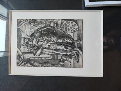 Lot of about 25 framed reproductions and...