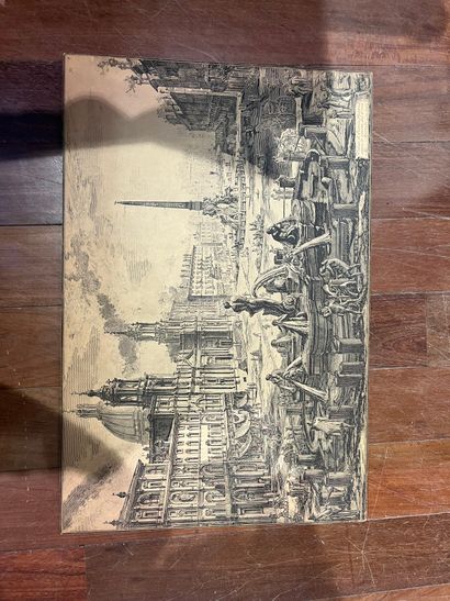 After Pillement. Suite of four Chinese engravings....