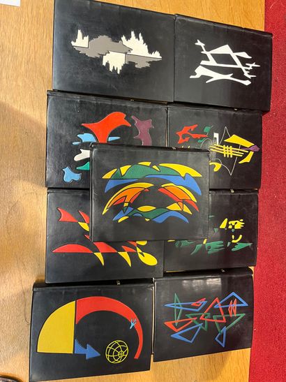 Series of 9 modern bindings. Stock collection....