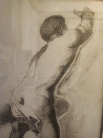 Etude d'homme de dos et étude d'Ephèbe 
Fusain
61...