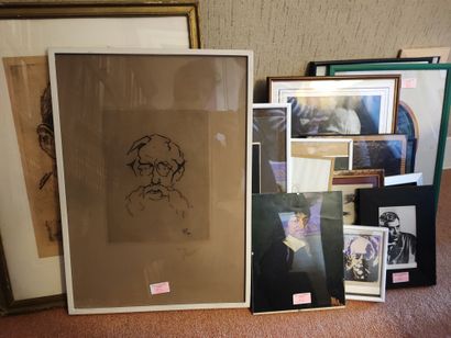 Large number of portraits in various media...
