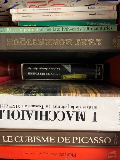 Two cases of art volumes including Millet,...