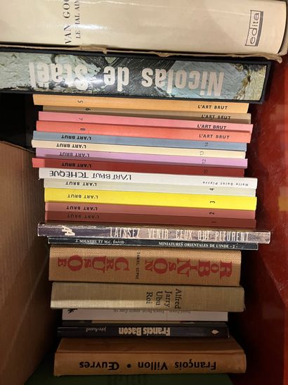 Two cases of art volumes including Goya,...