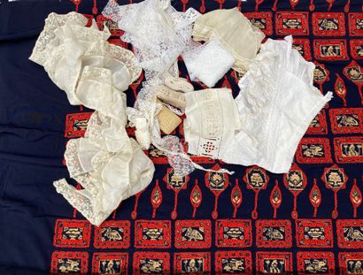 Lot of various textile documents: embroidery,...